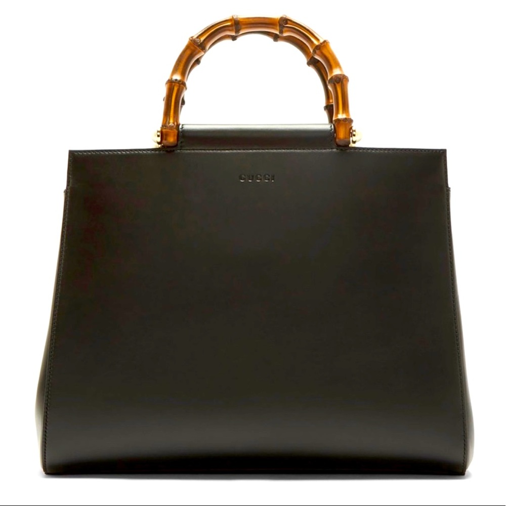 GUCCI Medium Nymphaea Bamboo Top Handle Bag